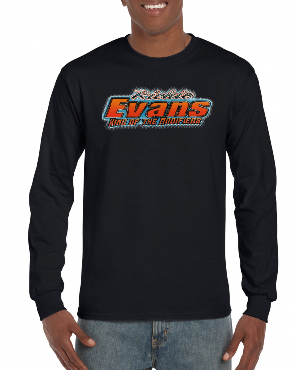 Richie Evans King Of The Modifieds Long Sleeve Tee Shirt BLACK