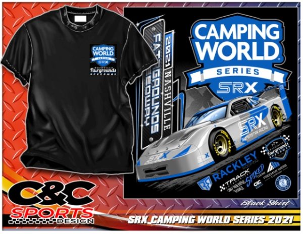 2021 Camping World SRX Series Championship Night Event Tee Shirt Nashville Fairgrounds Speedway