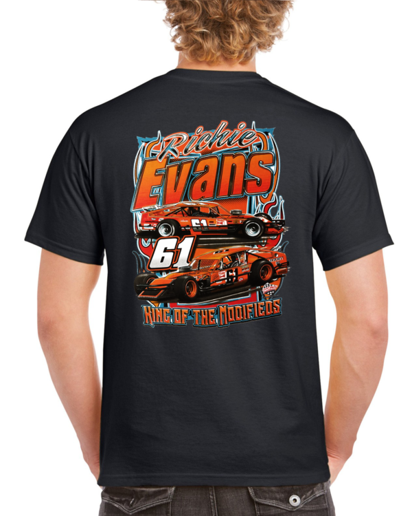 Richie Evans King Of The Modifieds Short Sleeve Tee Shirt BLACK - Image 2
