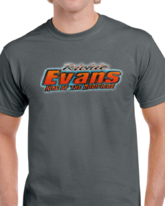 Richie Evans King Of The Modifieds Short Sleeve Tee Shirt Charcoal