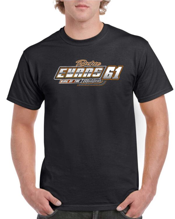Richie Evans 2024 Edition "King Of The Modifieds" Short Sleeve Tee Shirt BLACK - Image 2